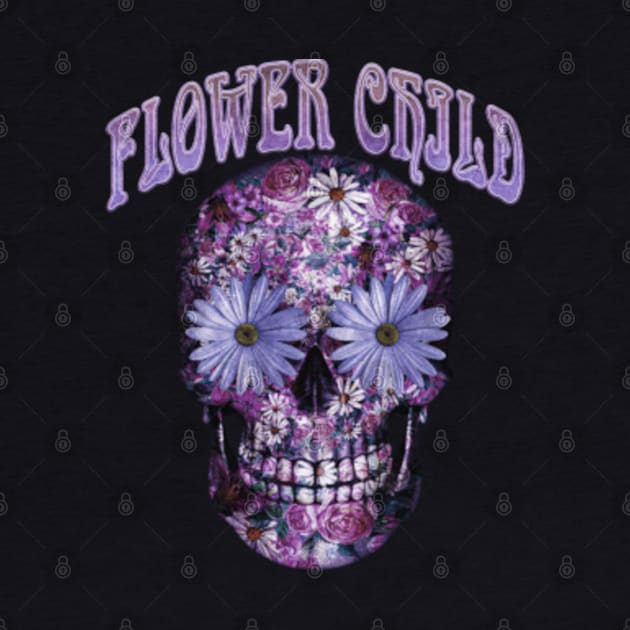 Flowers Floral Skull Flower Child Hippie Music Festival by Sassee Designs